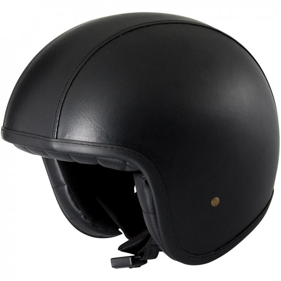 Duchinni D388 Vintage Black Motorcycle Open Face Helmet