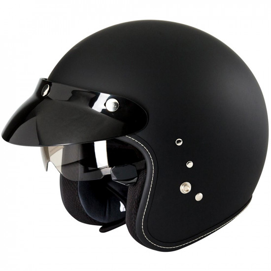 Duchinni D501 Matt Black Motorcycle Open Face Helmet Open Face Helmets - SKU DHD501M16LA