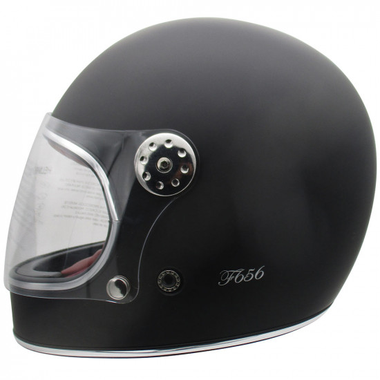 Viper F656 Vintage Matt Black Full Face Helmets - SKU A311MattBlackXS
