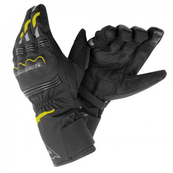 Dainese Tempest Uni D-Dry Long Gloves 620 Black Fluo Yellow