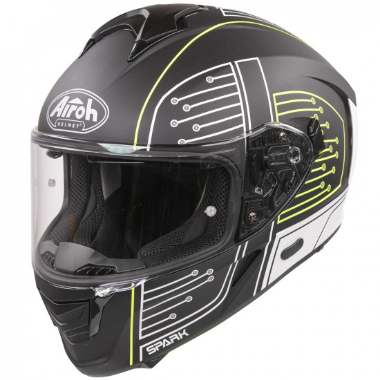 Airoh Spark Circuit Matt Black Helmet Full Face Helmets - SKU ARH116L