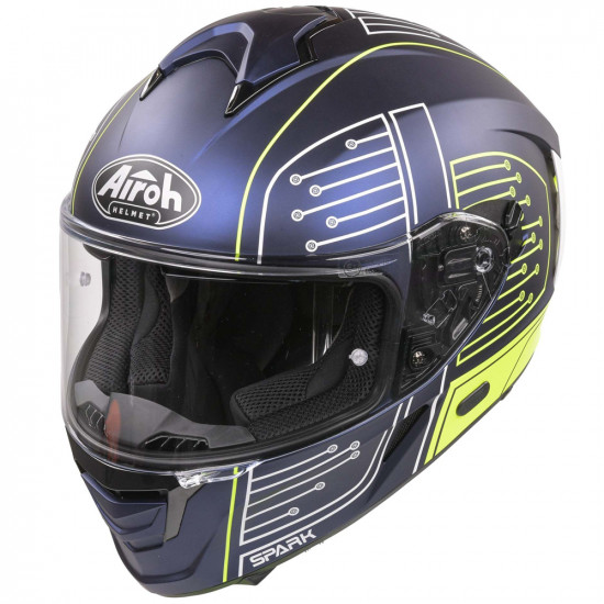Airoh Spark Circuit Blue Helmet Full Face Helmets - SKU ARH118L