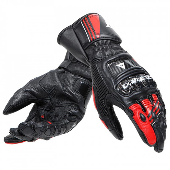 Dainese Druid 4 Leather Gloves Black Lava Red White