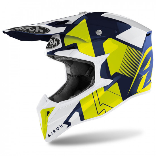 Airoh Wraap Raze Blue MX Helmet Off Road Helmets - SKU 0801936
