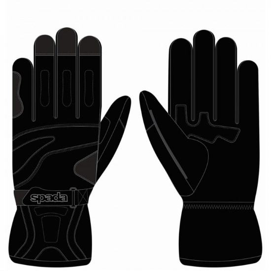 Spada Alaska CE WP Gloves Black Mens Motorcycle Gloves - SKU 0806962
