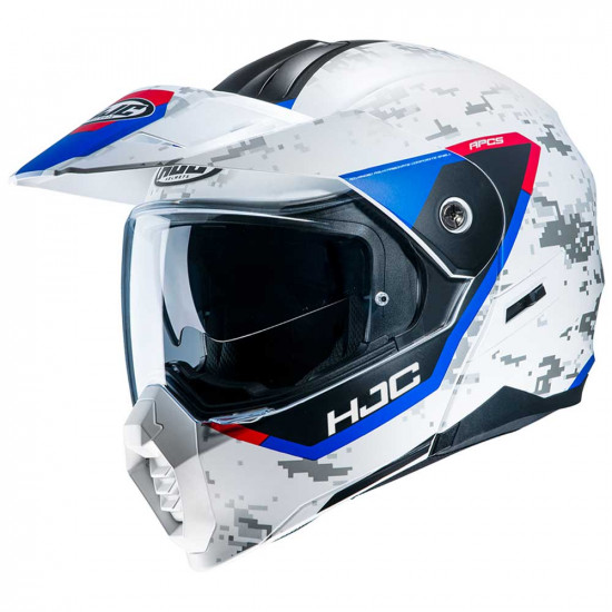 HJC C80 Bult White Red Blue Flip Front Motorcycle Helmets - SKU C80BW2XL