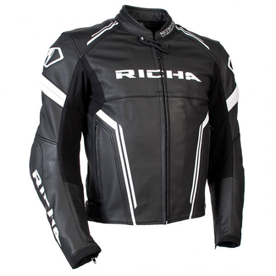 Richa Monza Jacket Black/White Mens Motorcycle Jackets - SKU 080/MONZA/BW/48