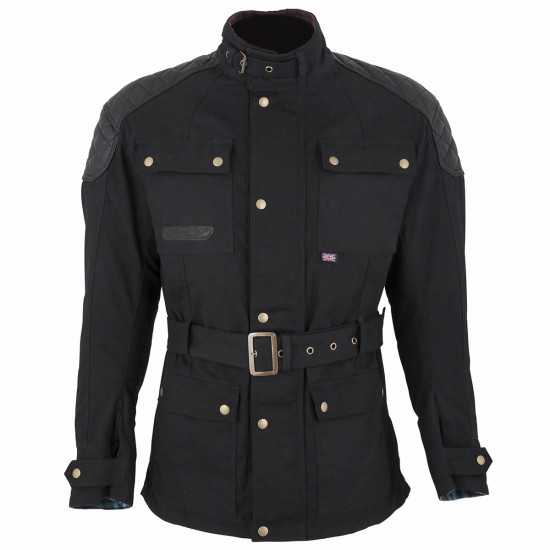 Spada Staffy Black Wax Cotton Jacket Mens Motorcycle Jackets - SKU 0560529