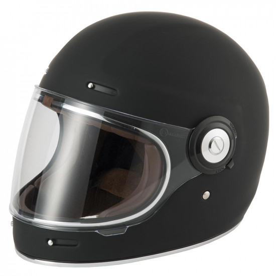 VCAN V135 Retro Matt Black Full Face Helmets - SKU RLMWVOT007
