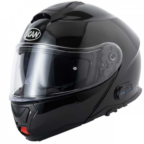 VCAN V272 Bluetooth Ready A4 Gloss Black Helmet Flip Front Motorcycle Helmets - SKU RLMWBTS001