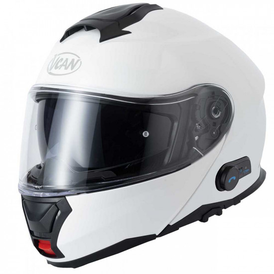 VCAN V272 Bluetooth Ready A4 White Helmet Flip Front Motorcycle Helmets - SKU RLMWBTS013