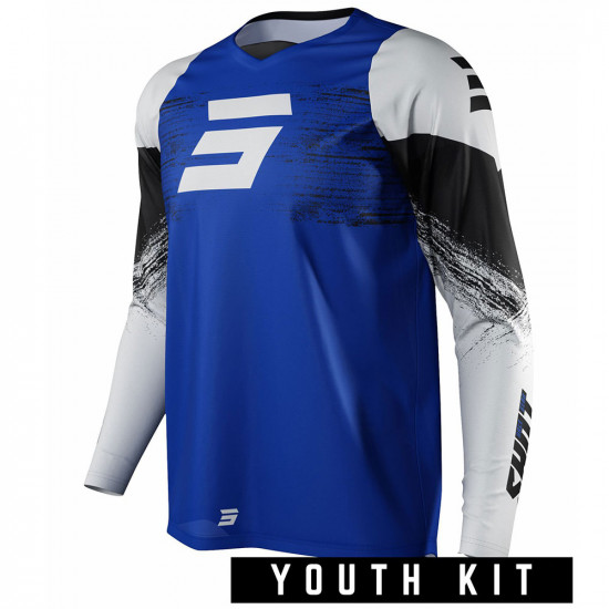 Shot 2022 Youth Raw Jersey Burst Blue Motocross Shirts - SKU A09-12D2-AK2-01