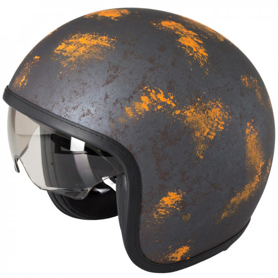Duchinni D388 Vintage Rust Motorcycle Open Face Helmet