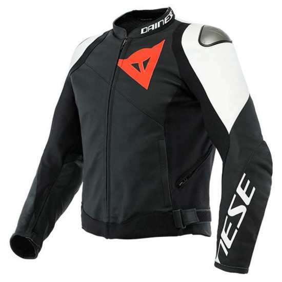 Dainese Sportiva Leather Jacket Black-Matt White