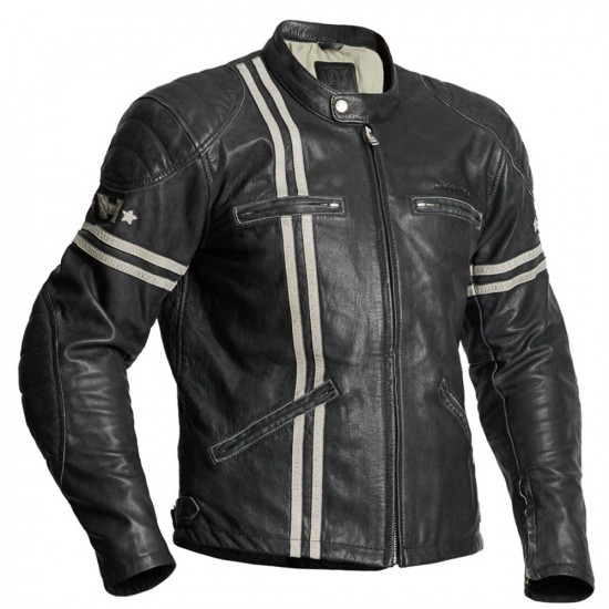 Halvarssons Dresden Jacket Black White Mens Motorcycle Jackets - SKU 710-68273002-48