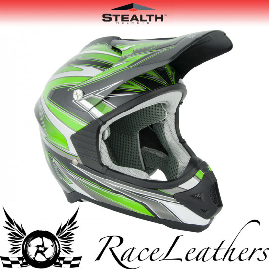 Stealth Helmet HD203 MX Green Edge  - SKU STH071XS