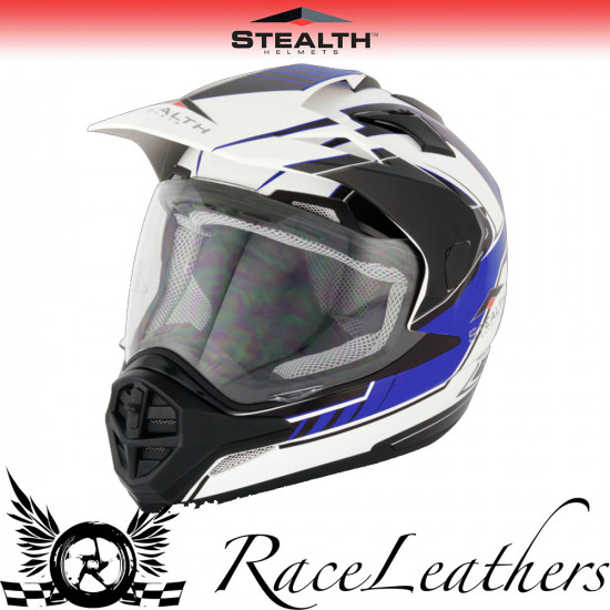 Stealth Helmet HD009 Adventure Graphic Blue Full Face Helmets - SKU STH113XS