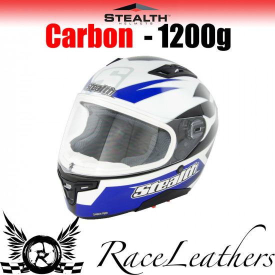 Stealth Helmet HD117 Full Face Carbon Stealth GP Replica Blue Full Face Helmets - SKU STH139S
