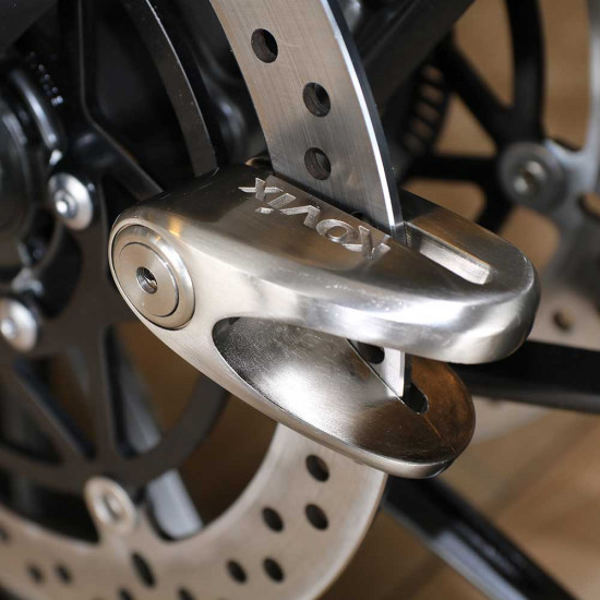 Kovix KVZ2 Disc Lock 14mm Brushed Metal With Lock Holder £74.98 Security - SKU KOVKVZ2BMLHK from RaceLeathers Motorcycle Clothing