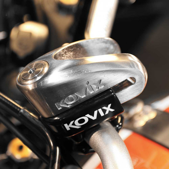 Kovix KVZ2 Disc Lock 14mm Brushed Metal With Lock Holder £74.98 Security - SKU KOVKVZ2BMLHK from RaceLeathers Motorcycle Clothing