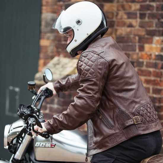 Merlin Chester Cafe D3O Leather Jacket Brown