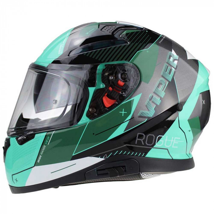 Viper Green Black Green Motorcycle Helmet Viper RSV95 Rogue Teal