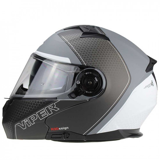 Viper RSV345 Trik Black White Flip Front Motorcycle Helmets - SKU AFM064TrikBlackWhiteXS