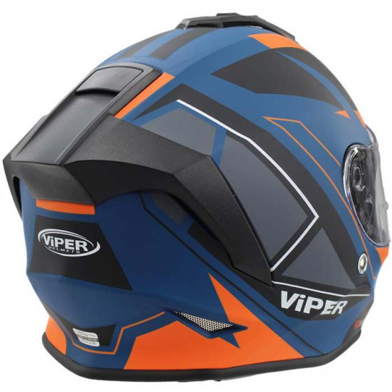Viper RS55 Cyclone Matt Orange Blue Full Face Helmets - SKU A347CycloneOrangeXS