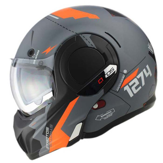 Viper VPR 303 F242 Verto Reverse Flip Motorcycle Helmet Grey Orange £169.95 Flip Front Motorcycle Helmets - SKU A256VertoMattGreyOrangeXS from RaceLeathers Motorcycle Clothing