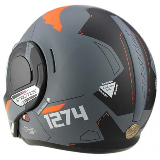 VPR 303 F242 Verto Reverse Flip Motorcycle Helmet Grey Orange Flip Front Motorcycle Helmets - SKU A256VertoMattGreyOrangeXS
