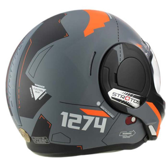 Viper VPR 303 F242 Verto Reverse Flip Motorcycle Helmet Grey Orange £169.95 Flip Front Motorcycle Helmets - SKU A256VertoMattGreyOrangeXS from RaceLeathers Motorcycle Clothing
