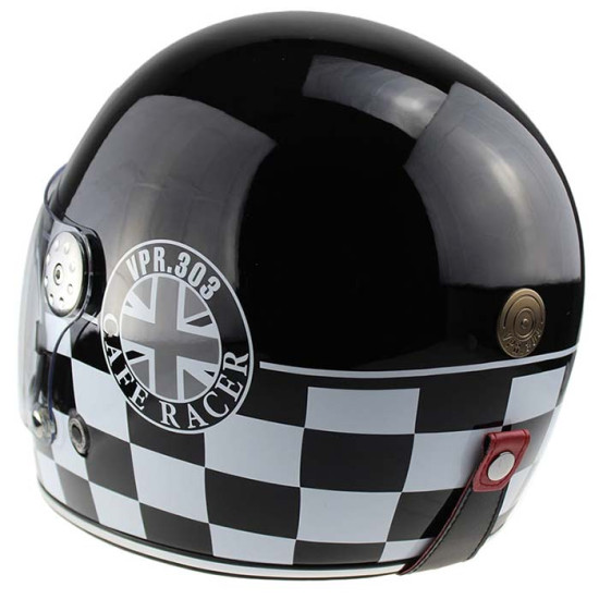 VPR.303 F656 Vintage Retro Cafe Racer Motorcycle Helmet Black £149.95 Full Face Helmets - SKU A31159NewBlackChequerXS from RaceLeathers Motorcycle Clothing