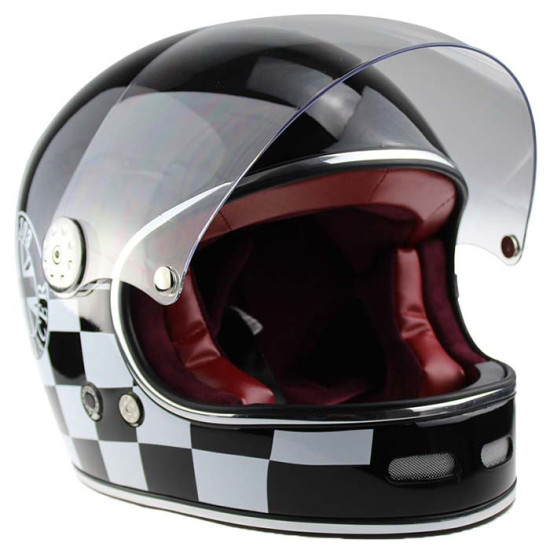 VPR.303 F656 Vintage Retro Cafe Racer Motorcycle Helmet Black £149.95 Full Face Helmets - SKU A31159NewBlackChequerXS from RaceLeathers Motorcycle Clothing