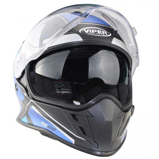 Viper RSV141 BL+ Matt Black Blue Bluetooth Full Face Helmets - SKU A357MattBlackBlueXS