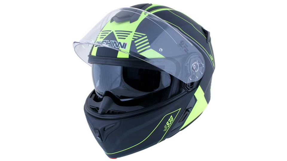 Duchinni D938 Black Neon Flip Front Helmet