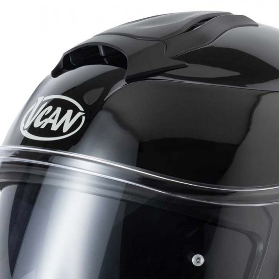 Vcan H272 Gloss Black Helmet Flip Front Motorcycle Helmets - SKU RLMWHTS002