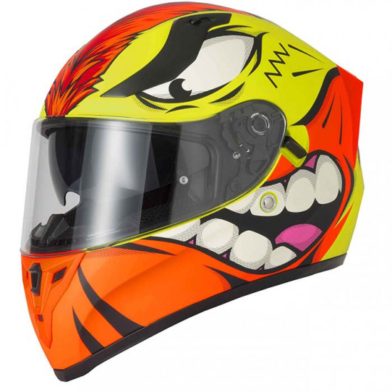 Vcan H128 Mohawk Yellow Helmet Full Face Helmets - SKU RLMWHOT019