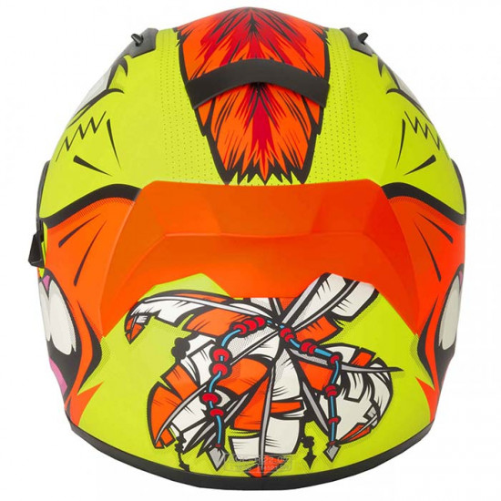 Vcan H128 Mohawk Yellow Helmet Full Face Helmets - SKU RLMWHOT019