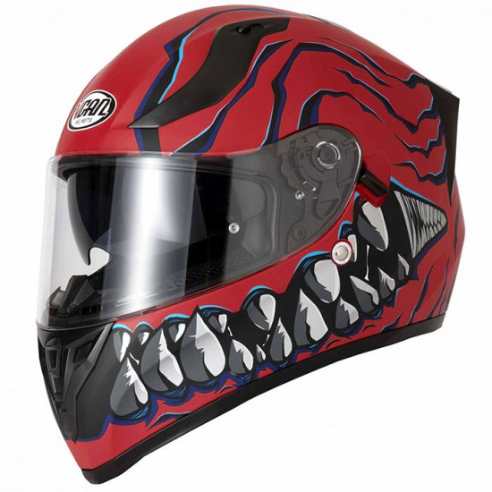 Vcan H128 Mordhi Red Helmet Full Face Helmets - SKU RLMWHOT025