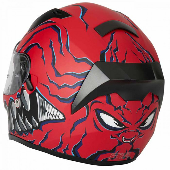 Vcan H128 Mordhi Red Helmet Full Face Helmets - SKU RLMWHOT025