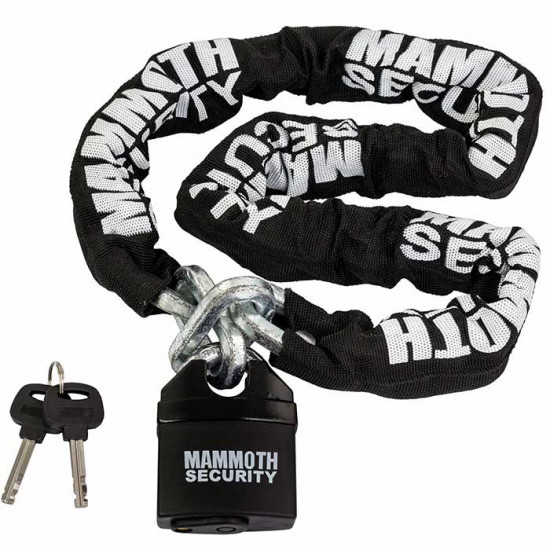 Mammoth 10mm X 1.2m Square Lock & Chain £44.99 Security - SKU LOCMAM12 from RaceLeathers Motorcycle Clothing