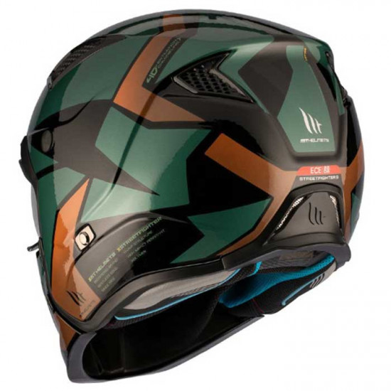 MT Streetfighter SV S P1R Matt Black Green Gold Helmet Open Face Helmets - SKU M13279960933