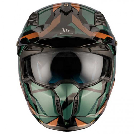 MT Streetfighter SV S P1R Matt Black Green Gold Helmet Open Face Helmets - SKU M13279960933