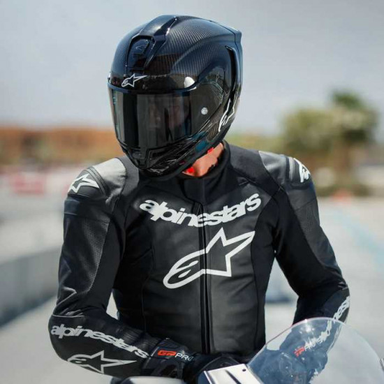 Alpinestars R10 Solid Black Carbon £849.99 Full Face Helmets - SKU 82001241902XXL from RaceLeathers Motorcycle Clothing