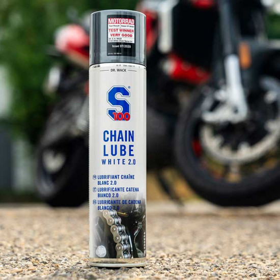 S100 Chain Lube White 2.0 400ml £17.99 Road Bike Accessories - SKU DW3450 from RaceLeathers Motorcycle Clothing