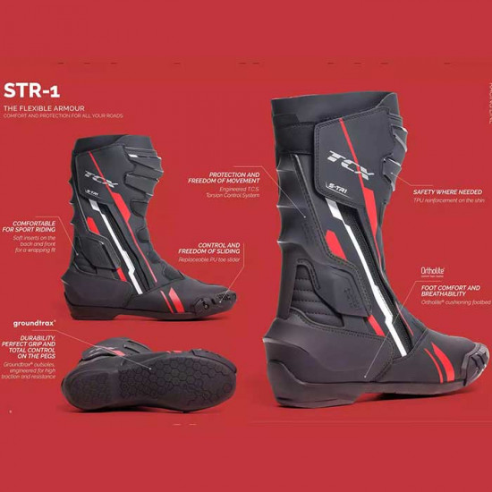 TCX S-TR1 Black £232.78 Mens Motorcycle Racing Boots - SKU 130/9T767100142 from RaceLeathers Motorcycle Clothing