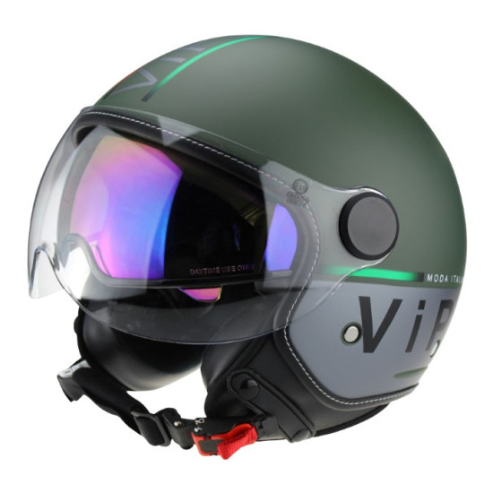 Viper RSV19 Jet Forza Green Matt £69.95 Open Face Helmets - SKU A348ForzaGreenMattXS from RaceLeathers Motorcycle Clothing