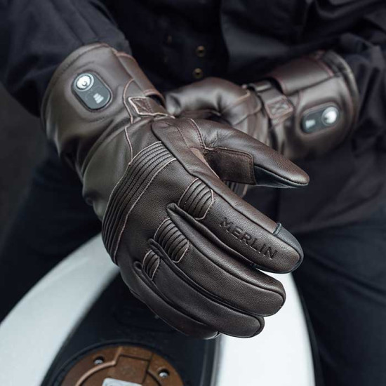 Merlin Minworth II Heated Glove Dark Brown £199.95 Mens Motorcycle Gloves - SKU MWG048/DRKBRN/SML from RaceLeathers Motorcycle Clothing