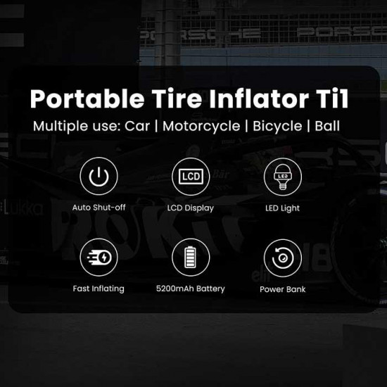 ROKiT Up Motorcycle / Car Tyre Inflator 5200 mah £39.99 Tools - SKU 002/ROKITTI11 from RaceLeathers Motorcycle Clothing