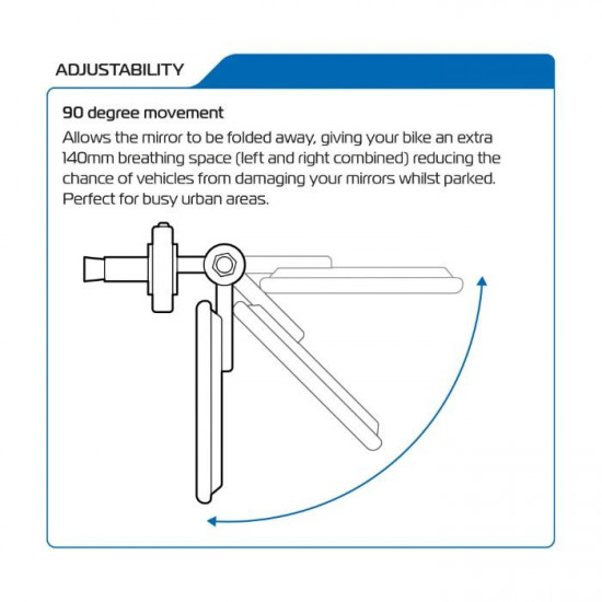 Oxford Fold-Away Bar End Mirrors - Black Set £39.99 Road Bike Accessories - SKU OX514 from RaceLeathers Motorcycle Clothing